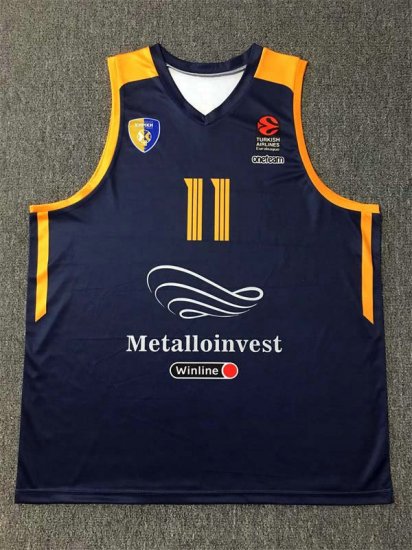 11 Jerebko Moscow Region Khimki Dark Blue Basketball Jersey